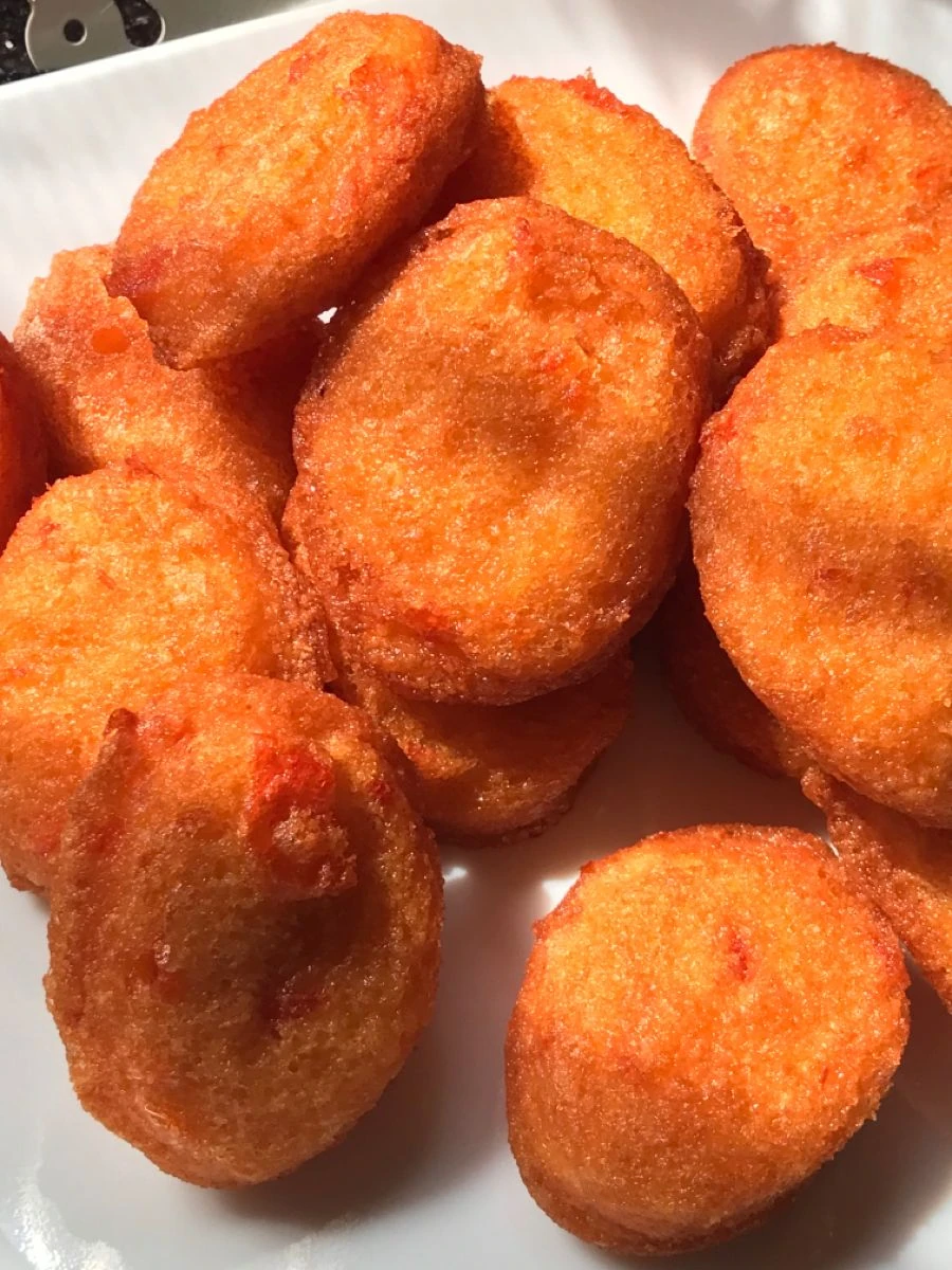 Golden akara bean cakes with crisp edges